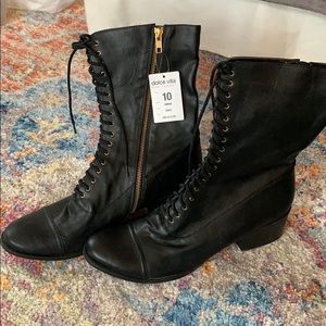 Black combat boots- brand new